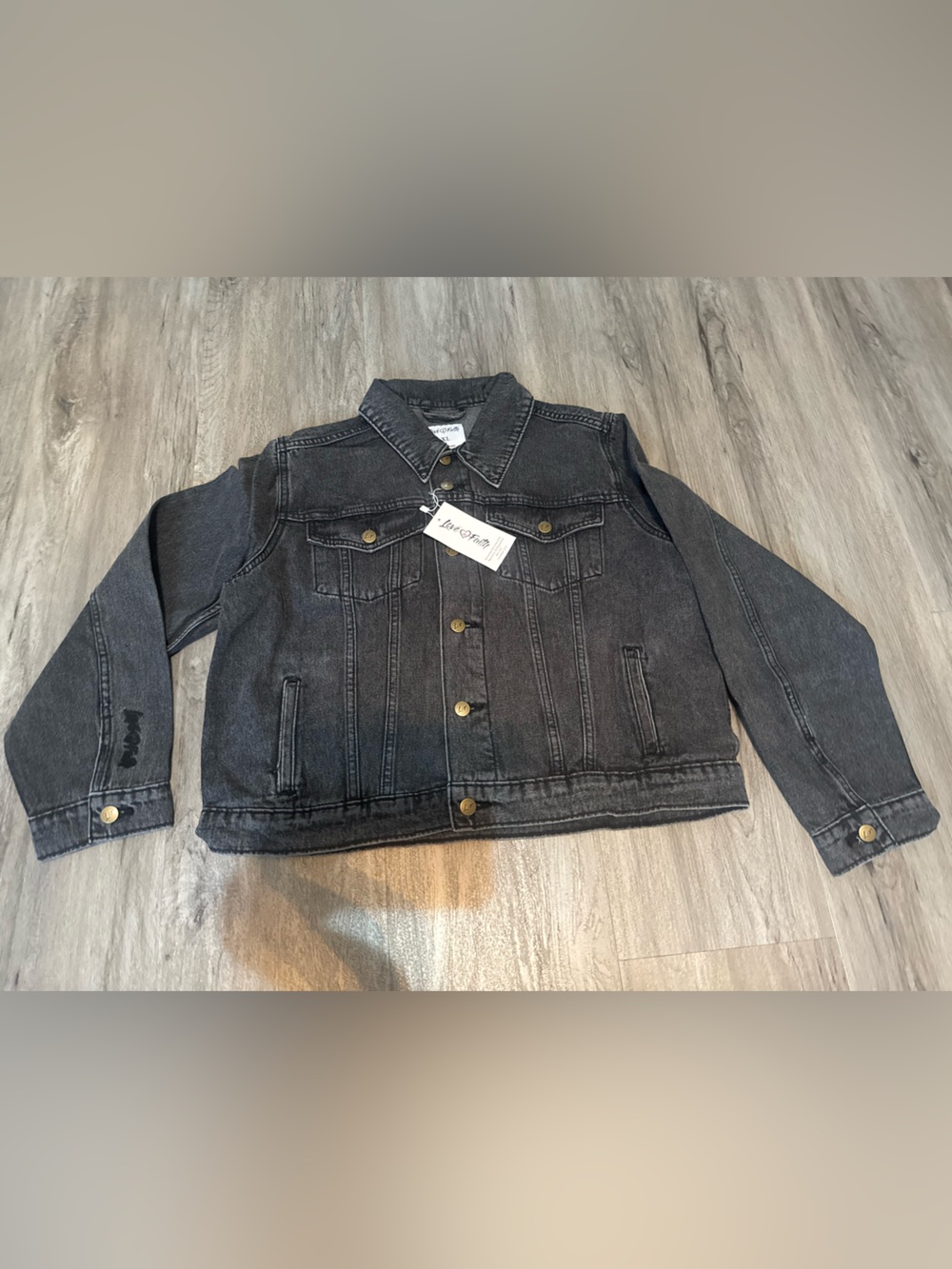 Love in faith Vintage Washed Jesus is King Denim Jacket
